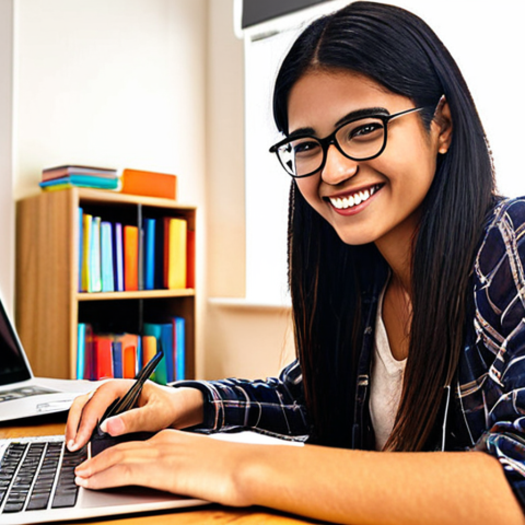 **Image Prompt:** A brightly lit study room with books, notes, and a laptop displaying an online practice exam. A person is smiling confidently while working on the exam. The overall atmosphere is positive and encouraging, reflecting a successful study session.