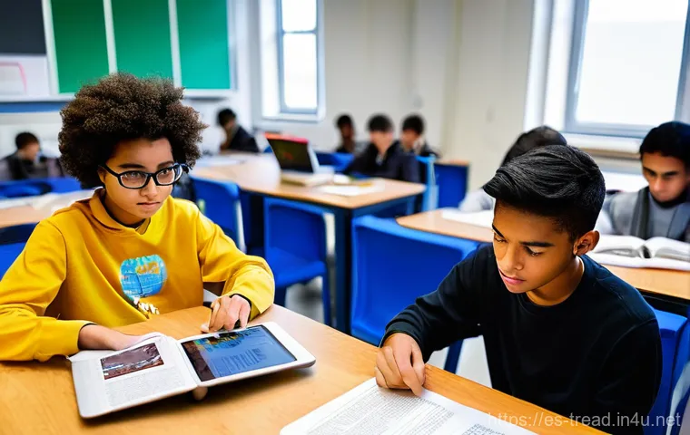 독서지도사 강의 스킬 업그레이드 - **Gamified Reading Adventure:** A dynamic and brightly lit classroom scene, capturing diverse te...